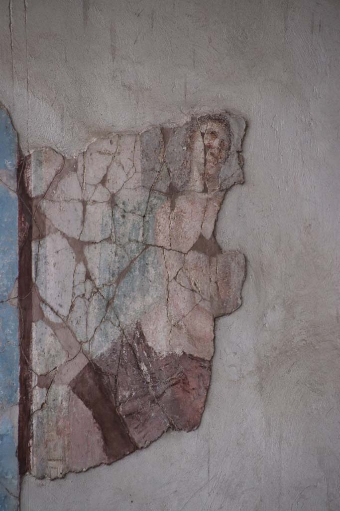 Stabiae, Villa Arianna, September 2021. 
Room 3, detail from painting on east wall. Photo courtesy of Klaus Heese.