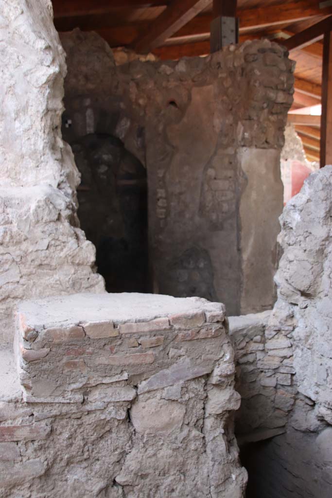 Stabiae, Villa Arianna, September 2021.
 Room 28, looking south towards wall in the laconicum. Photo courtesy of Klaus Heese.
