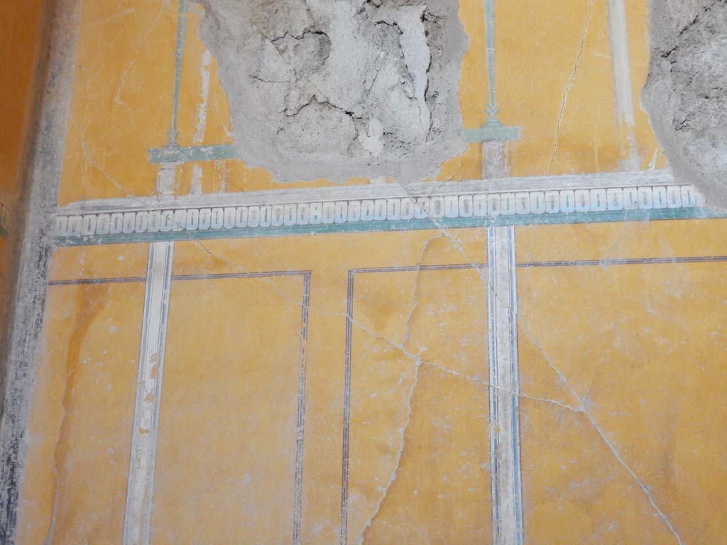Stabiae, Villa Arianna, June 2019. W.28, detail of painted decoration on south wall. 
Photo courtesy of Buzz Ferebee.