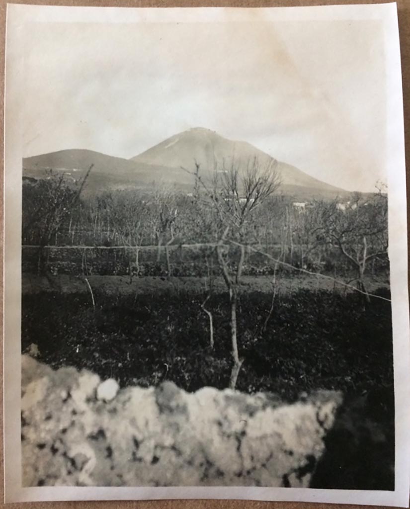 Vesuvius, August 27, 1904. 
Looking back to the summit which is still intact before the 1906 eruption. Photo courtesy of Rick Bauer.