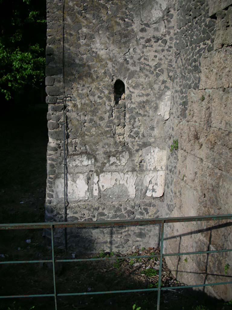 Tower XI, Pompeii. May 2010. 
Looking east along City Wall towards west side of Tower. Photo courtesy of Ivo van der Graaff.