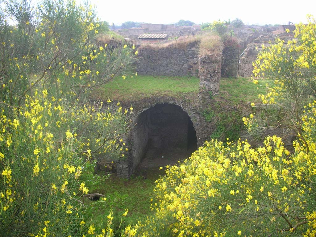 Tower XII, Pompeii. May 2010. 
Looking south towards base of Tower built into north side of city wall. Photo courtesy of Ivo van der Graaff.
See Van der Graaff, I. (2018). The Fortifications of Pompeii and Ancient Italy. Routledge, (p.71-81 - The Towers).