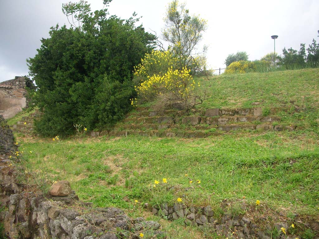 City Walls on north side of Pompeii. May 2010.
 Agger on south side of City Wall, on north side of VI.2. Photo courtesy of Ivo van der Graaff.
