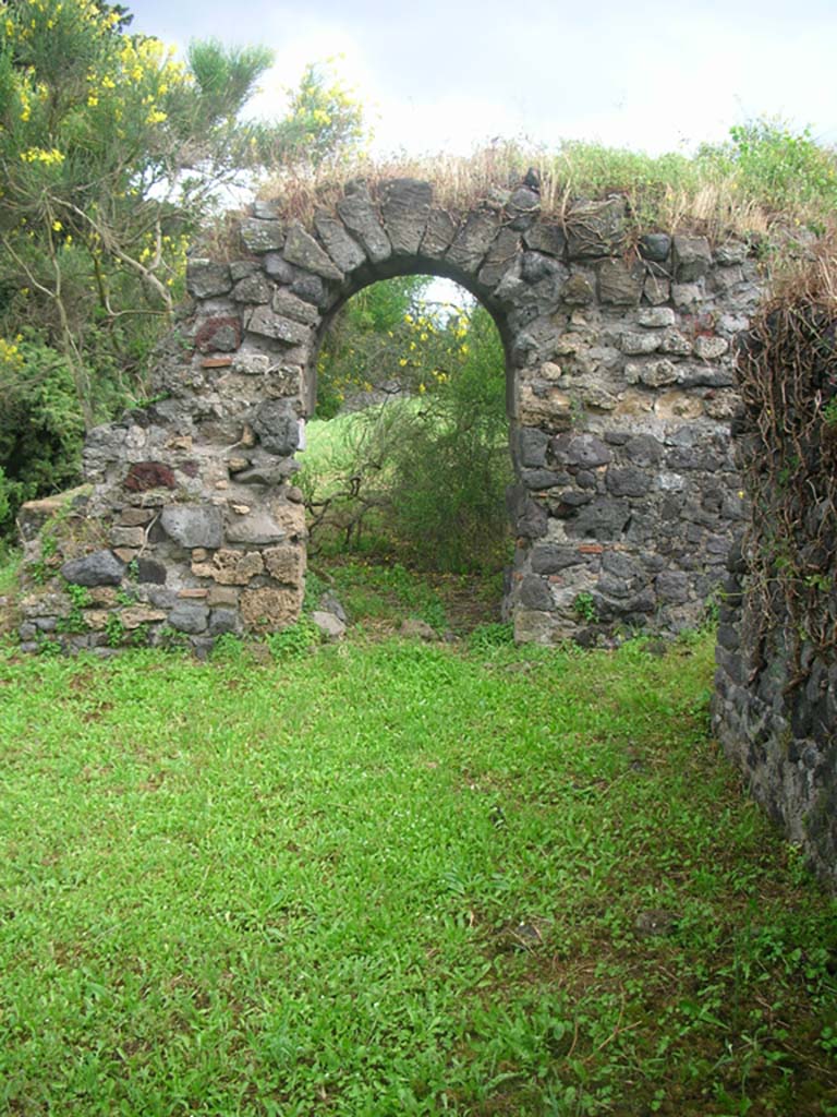 Tower XII, Pompeii. May 2010. 
Looking through doorway on east side of Tower along city walls. Photo courtesy of Ivo van der Graaff.