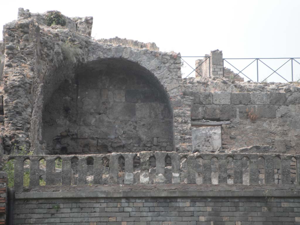 VIII.2.34 Pompeii. May 2011. 
Looking north across terrace and room ‘11’ towards north wall of room ‘6’, and north wall of ramp or steps of passageway ‘7’. 
Photo courtesy of Ivo van der Graaff.