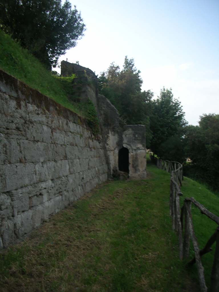 Walls on the east side of Pompeii, May 2010. 
Looking north towards Tower VI. Photo courtesy of Ivo van der Graaff.
See Van der Graaff, I. (2018). The Fortifications of Pompeii and Ancient Italy. Routledge, (p.71-81 - The Towers).