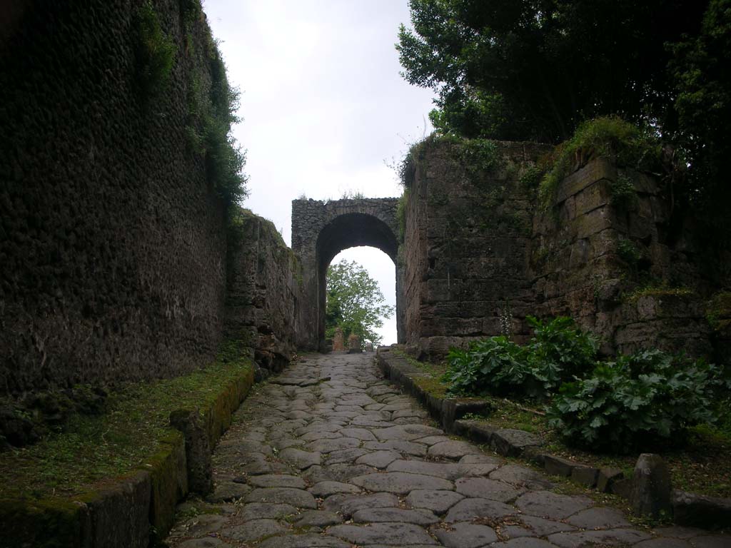 Walls on east side of Pompeii in north-east corner. May 2010. 
Looking towards north side of City Wall leading into Nola Gate. Photo courtesy of Ivo van der Graaff.
