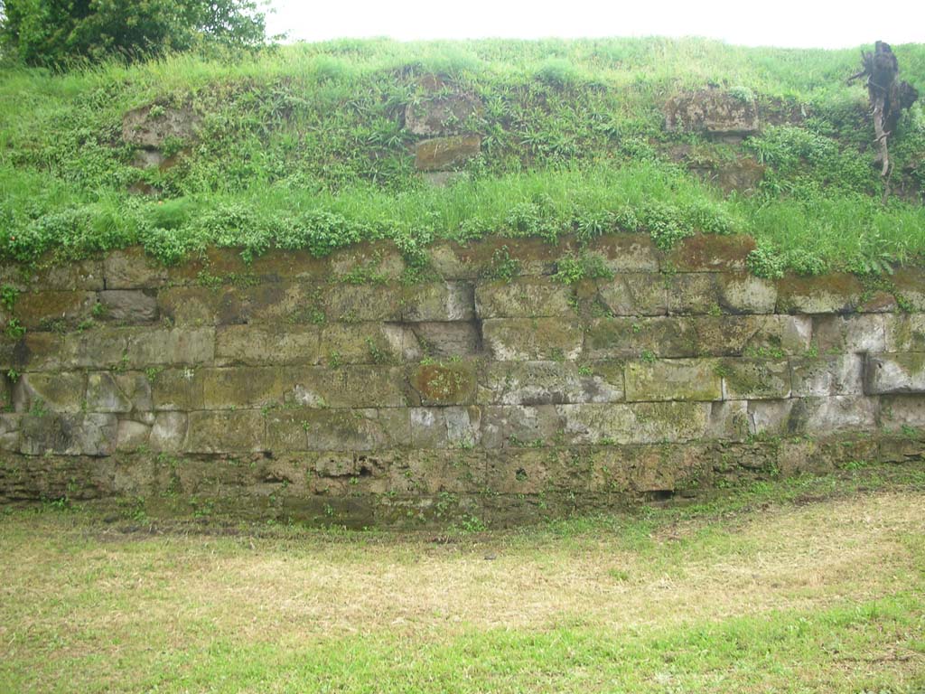 Walls on east side of Pompeii in north-east corner. May 2010. Detail. Photo courtesy of Ivo van der Graaff.
