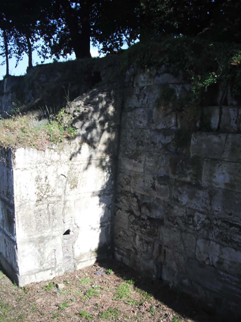 Walls on east side of Pompeii in north-east corner. June 2012. 
Looking towards west side of Tower 8 and City Walls. Photo courtesy of Ivo van der Graaff.