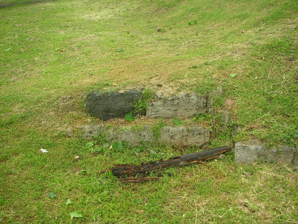 City Walls on north side of Pompeii, east side of Vesuvian Gate, May 2010. 
Looking north to site of City Wall. Photo courtesy of Ivo van der Graaff.