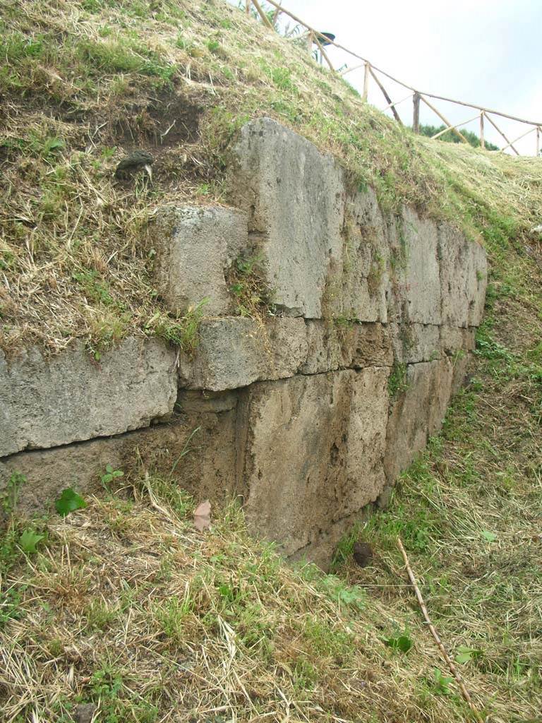 City Walls on north side of Pompeii, east side of Vesuvian Gate, May 2010. 
Looking east. Photo courtesy of Ivo van der Graaff.