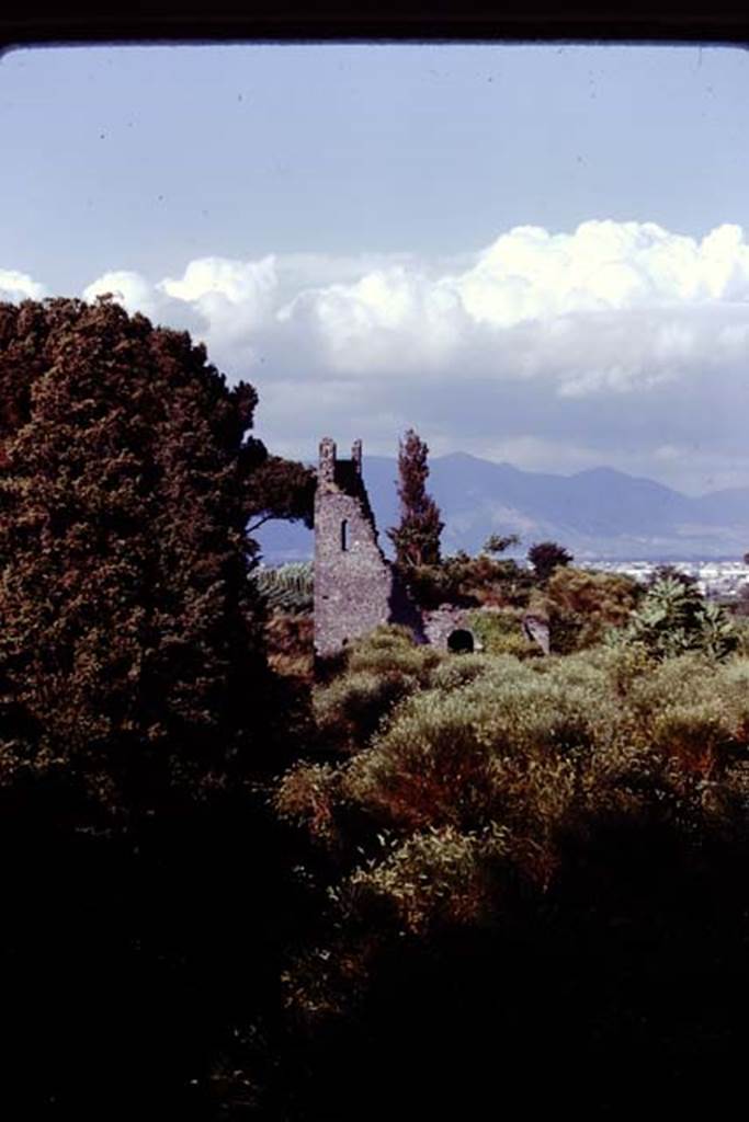 Tower X, Pompeii. 1978. Looking east along the city walls towards the west side of the tower.  Photo by Stanley A. Jashemski.   
Source: The Wilhelmina and Stanley A. Jashemski archive in the University of Maryland Library, Special Collections (See collection page) and made available under the Creative Commons Attribution-Non Commercial License v.4. See Licence and use details. J78f0191