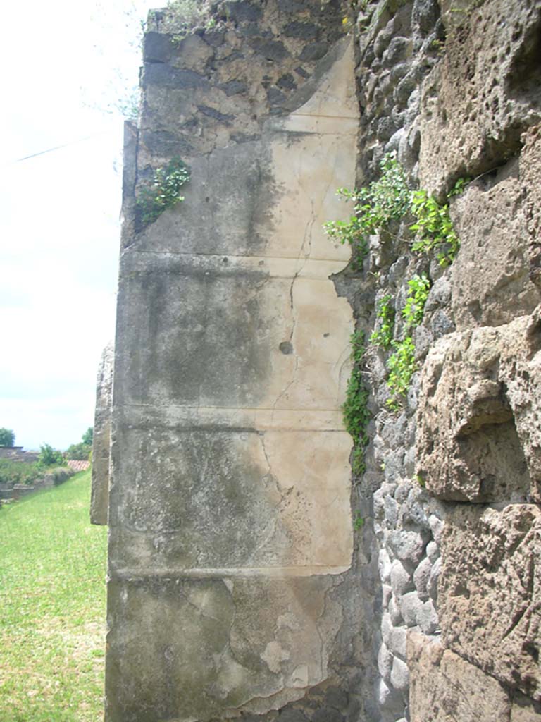 Tower X, Pompeii. May 2010. 
Looking west towards end and abutting City Wall, on right. Photo courtesy of Ivo van der Graaff.